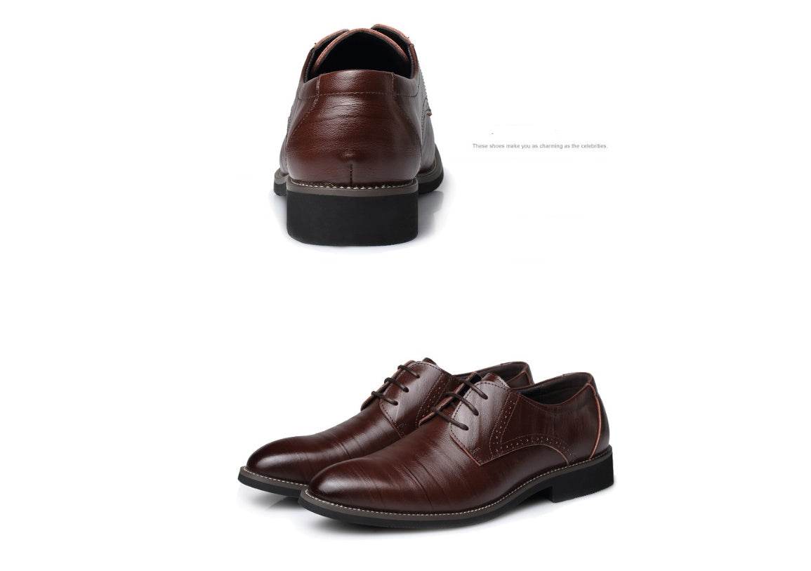 Men's leather shoes men's shoes dress business shoes large size men's shoes casual shoes - Mubimart