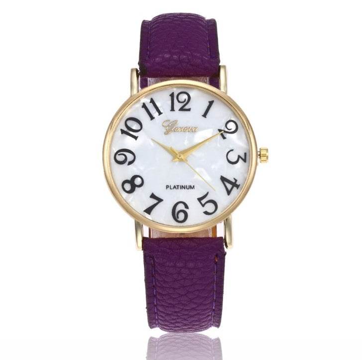 Marble Belt Watch Fashion Geneva Watch Shell Face Casual Watch For Men And Women - Mubimart