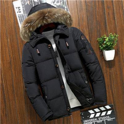 Men's down jacket short white duck down - Mubimart