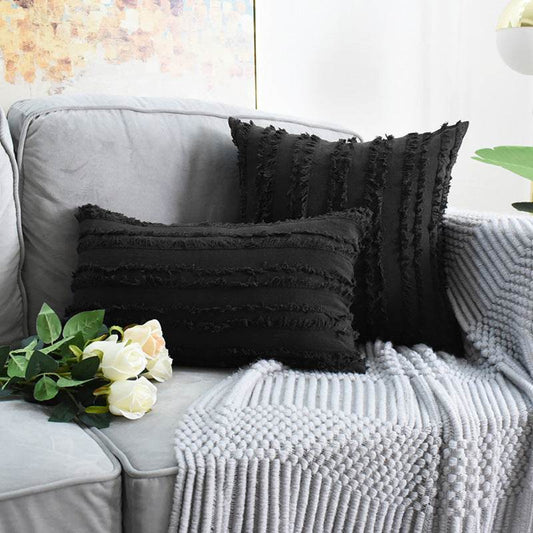 Cut Floral Fringed Sofa Pillowcases - Mubimart