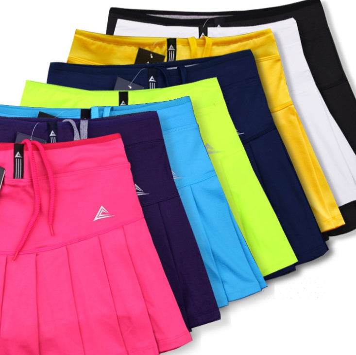 New Girls Tennis Skirts with Safety Shorts , Quick Dry Women Badminton Skirt - Mubimart