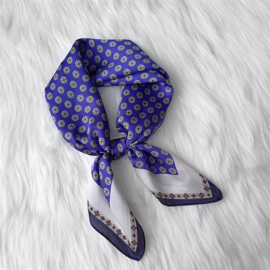 Square Imitated Silk Scarves Geometric Pattern - Mubimart