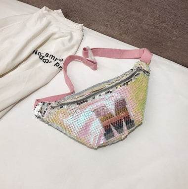 Fanny Pack Korean Children New Trend Sequins Mini Shoulder - Mubimart