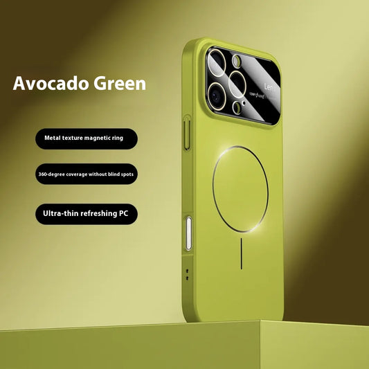 Large Window Frosted Magnetic iPhone Case – Shockproof Anti-Fall Drop-resistant Protective Cover