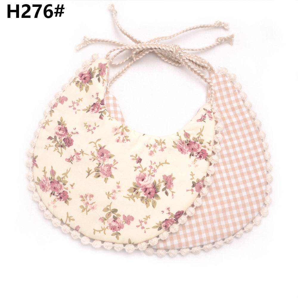 Cotton and linen two-layer saliva towel bib bib - Mubimart
