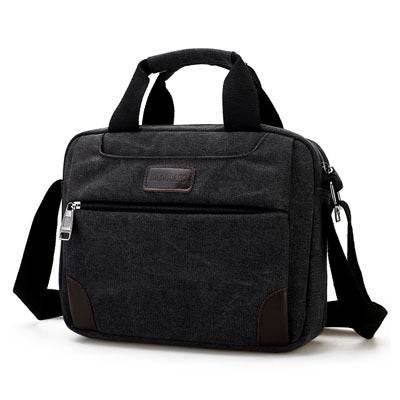 New men's canvas bag compartment Mens satchel retro casual bag large cross section - Mubimart