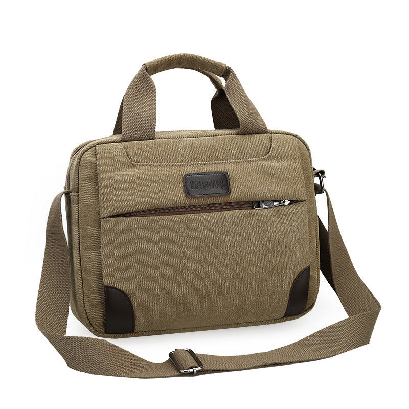 Nieuwe heren canvas tas compartiment Heren satchel retro casual tas grote doorsnede