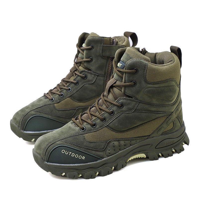 Herren Warme Schneestiefel Rindsleder Militärschuhe Herren Wasserdichte Winterstiefel