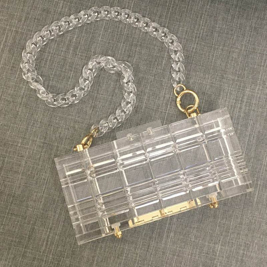 Acrylic transparent clutch - Mubimart