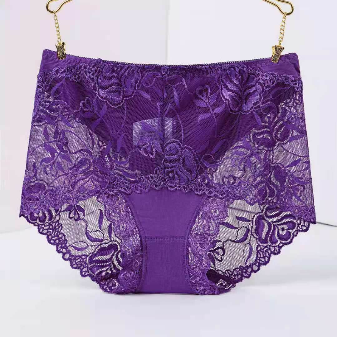 Mid-high-waist Lace Panties For Ladies Sexy - Mubimart