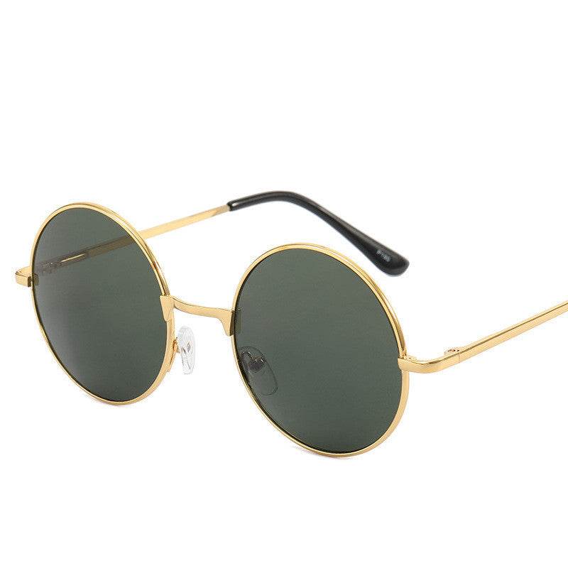 Mens Fashion Retro Round Frame Sunglasses - Mubimart