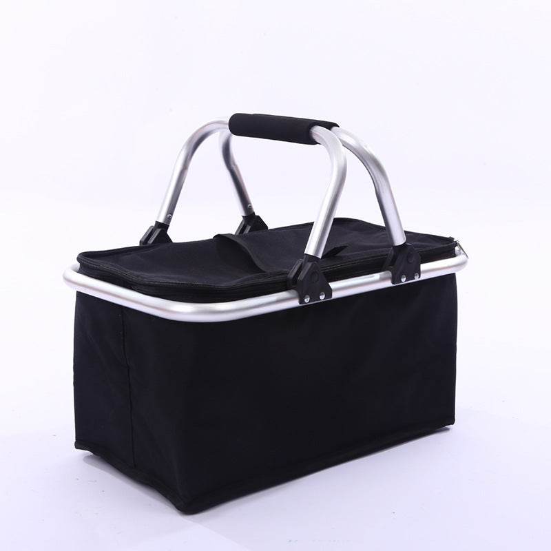 30L Large Folding Picnic Camping Insulated Cooler Hamper Storage Basket Bag - Mubimart
