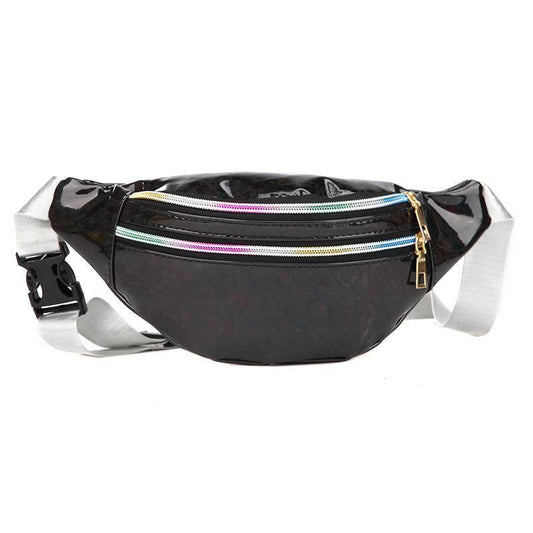 Double Pocket Holographic Fanny Pack - Mubimart