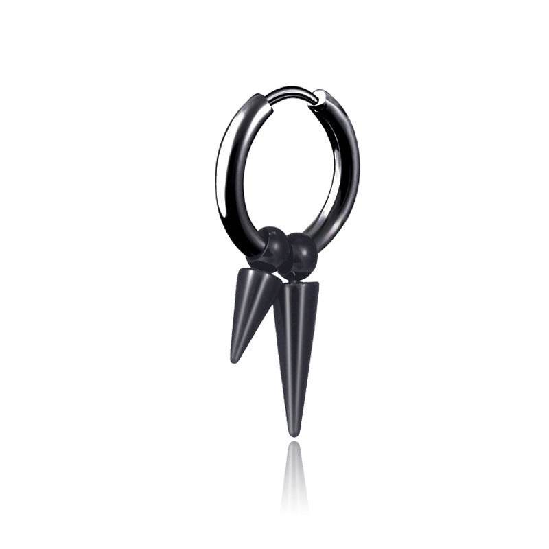 Stainless Steel Tassel Earrings Titanium Steel Single Point Stud Earrings Men - Mubimart