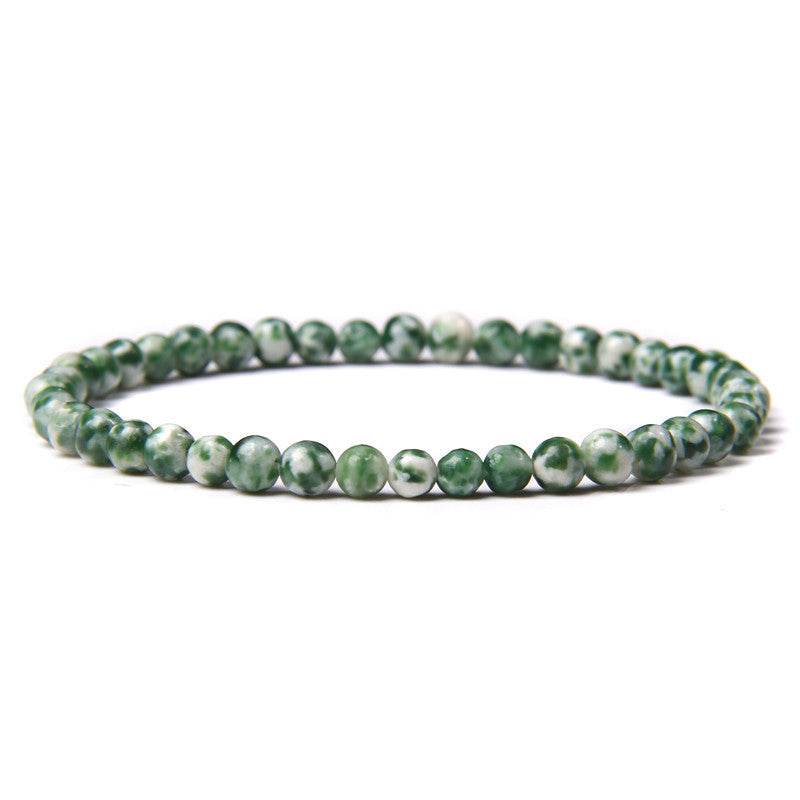 4mm Natural Agate Stone Beads Energy Charm Bracelet For Women - Mubimart