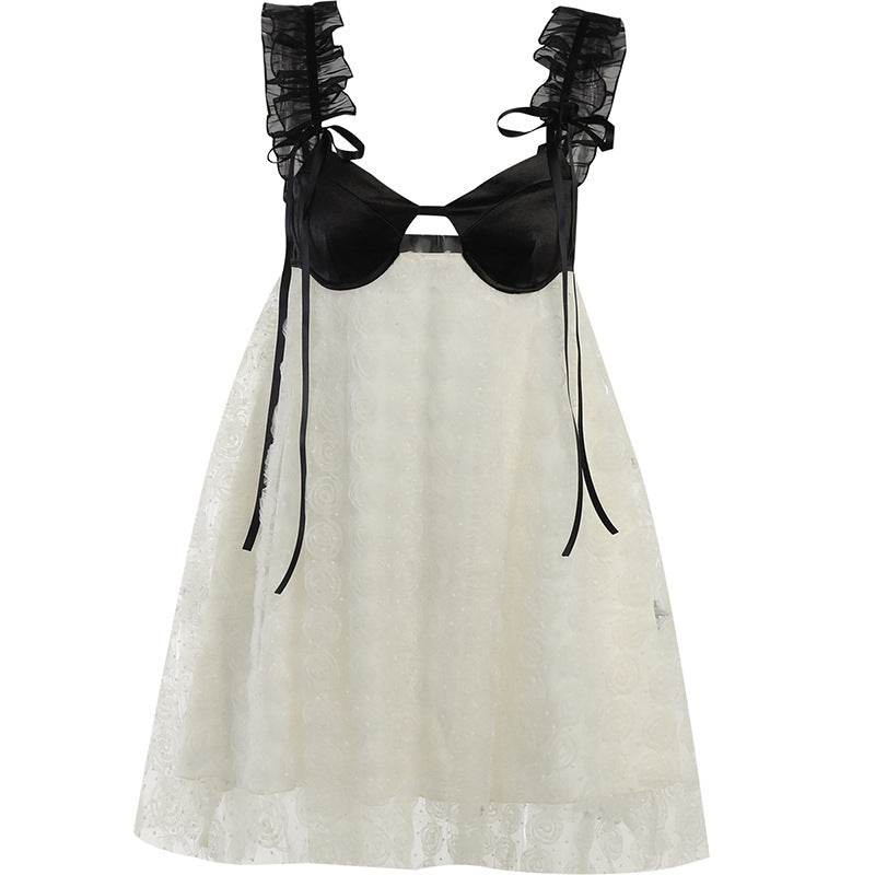 Fashion Knitted Lace Ladies Slip Dress - Mubimart
