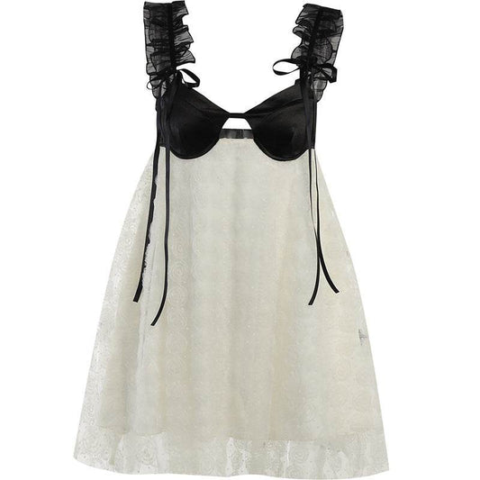 Fashion Knitted Lace Ladies Slip Dress - Mubimart