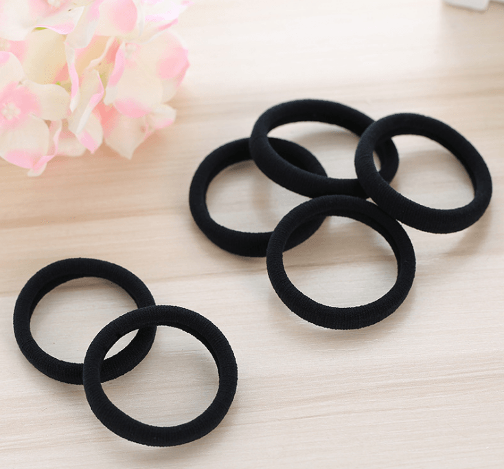30pcs Hairdressing Tools Black Rubber Hair Band Links Rings Ropes Spring Eraser Holders Ponytail Hair Accessories Elastic Hair Band - Mubimart