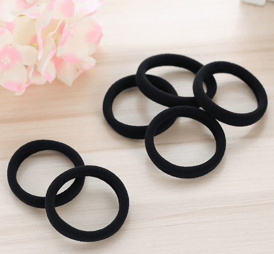 30pcs Hairdressing Tools Black Rubber Hair Band Links Rings Ropes Spring Eraser Holders Ponytail Hair Accessories Elastic Hair Band - Mubimart