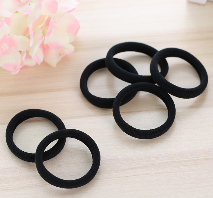 30pcs Hairdressing Tools Black Rubber Hair Band Links Rings Ropes Spring Eraser Holders Ponytail Hair Accessories Elastic Hair Band - Mubimart - Hair Tool 