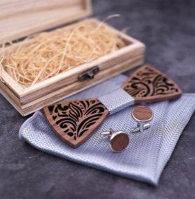 Wooden bow tie - Mubimart