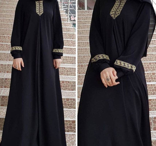 Women Plus Size Print Abaya Jilbab Muslim Maxi Dress - Mubimart