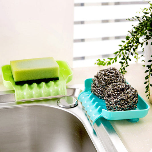 Plastic sucker drain soap dish