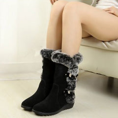 Schneestiefel Mid-Calf Faux Fur Plüsch Winter Damenstiefel