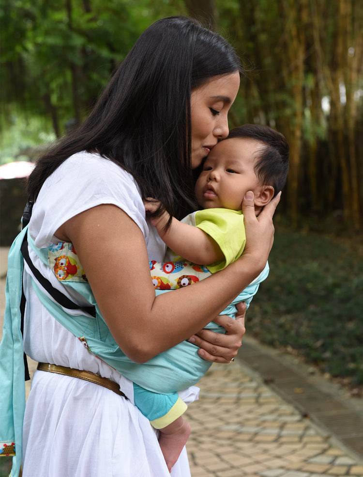 Cotton breathable sling baby carrier baby bag back pocket - Mubimart
