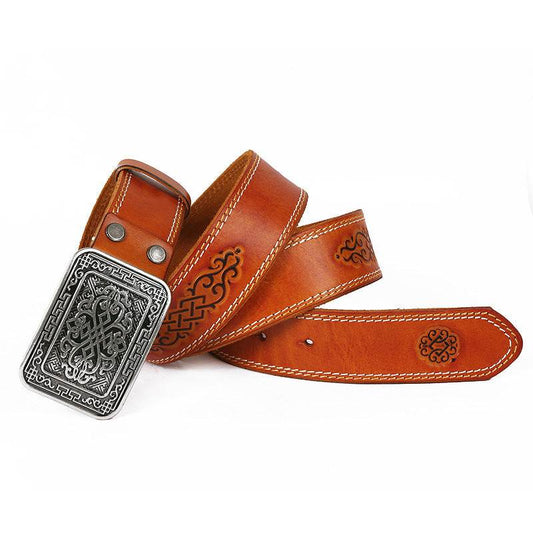 Auspicious Pattern Embossing Of Men's And Women's Belts - Mubimart