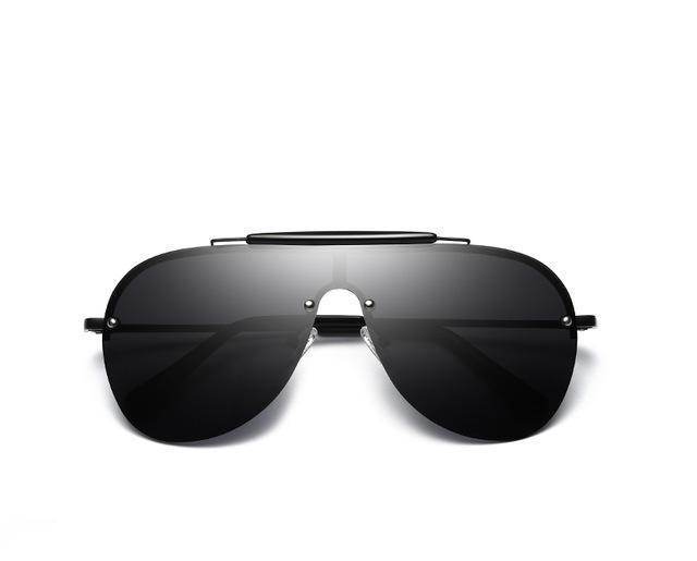 New Sunglasses Fashion One-Piece Large Frame Sunglasses Aviator Men's Sunglasses - Mubimart