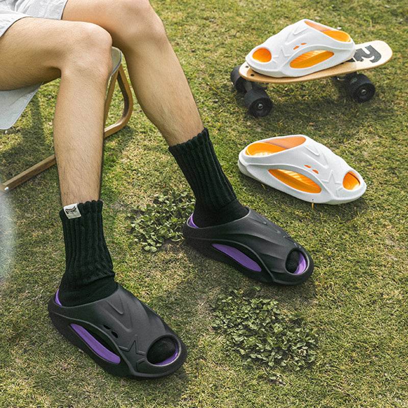 Summer Outdoor Sports Slipper Men Fashion Beach Shoes Indoor Non-slip Floor Bathroom Slippers Women House Shoes - Mubimart