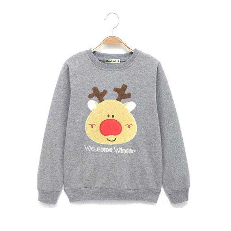 Christmas deer head long sleeve family wear - Mubimart