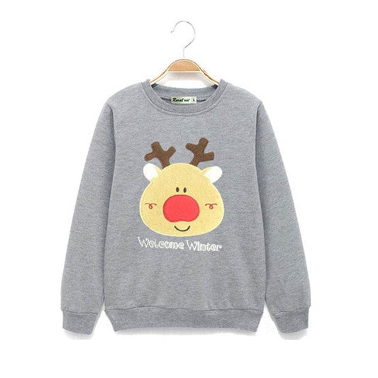 Christmas deer head long sleeve family wear - Mubimart