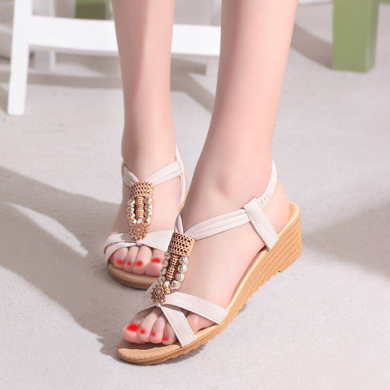 Bohemian wedge sandals - Mubimart