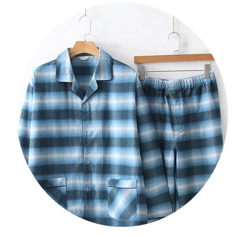 Men's Pajama Set Heavy Brushed Loose Size - Mubimart
