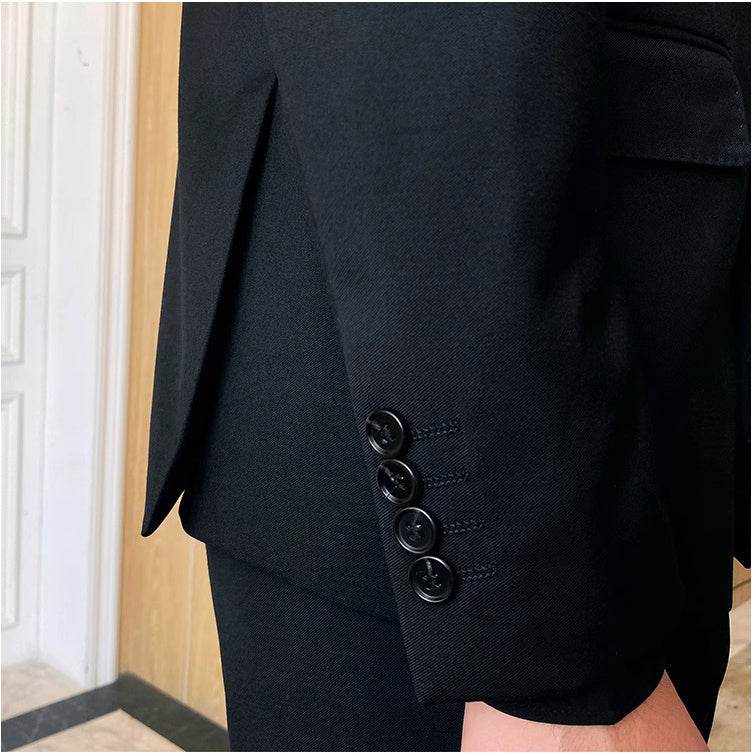 Striped Double Breasted Blazer Men Fashion Tailored Suit - Mubimart