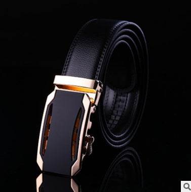 Men's leather factory direct belt buckle leather belt men's automatic belt belt wholesale business - Mubimart