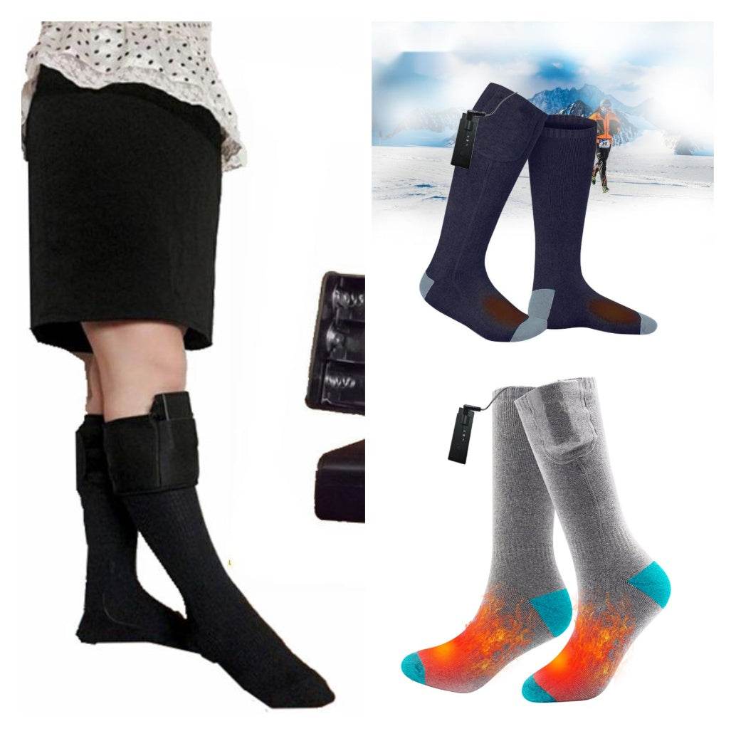 Electric heating socks heating socks electric heating socks heating foot warmer charging foot warming socks - Mubimart
