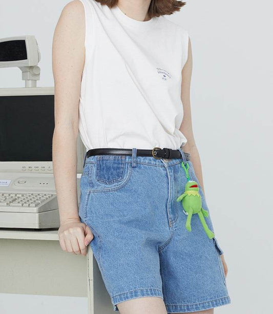 Original side pocket denim pants bf retro loose shorts women - Mubimart