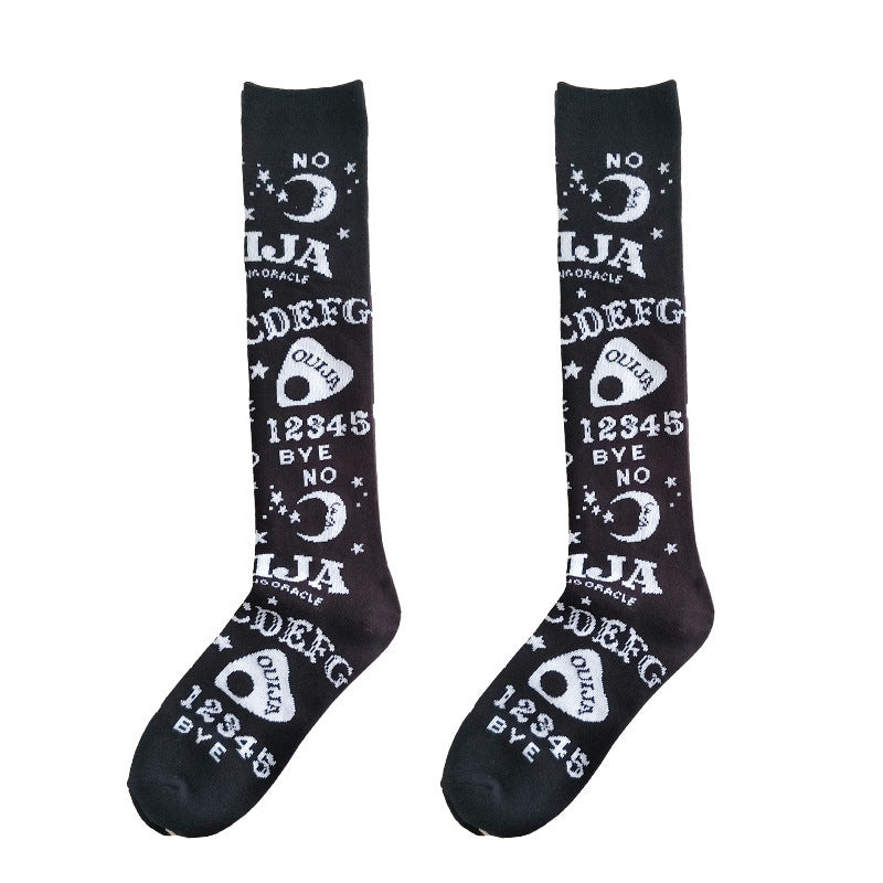 Knee letter moon star sports socks - Mubimart -  