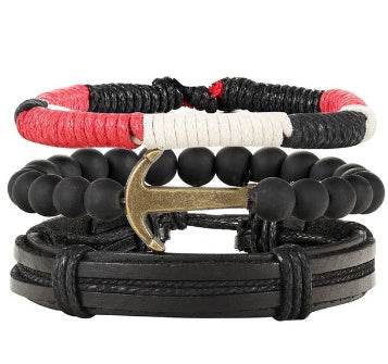 Fashion Beaded Leather Bracelets And Bracelets - Mubimart
