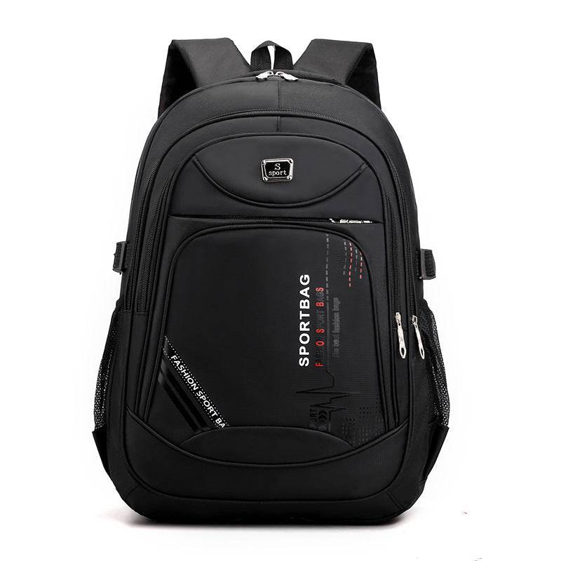 Mens Backpack Fashion Travel Computer College Student Bag Solid Color College Student Bag - Mubimart