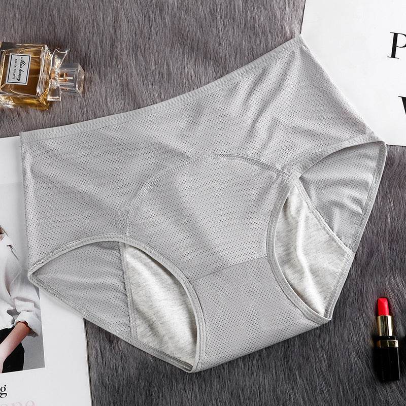 Leak-proof Mid-high-waist Hole Aunt Sanitary Pants - Mubimart