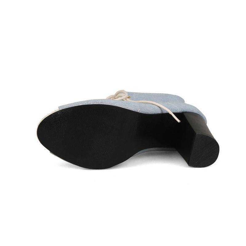 Denim high heels - Mubimart