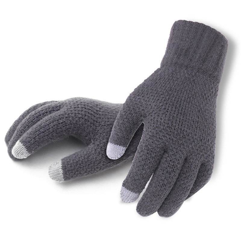 Warm knitted gloves for men in winter - Mubimart