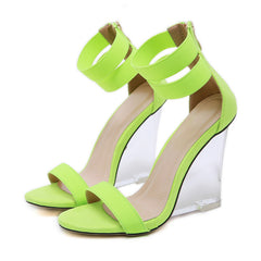 Summer Zip  Toe Wedge Heels