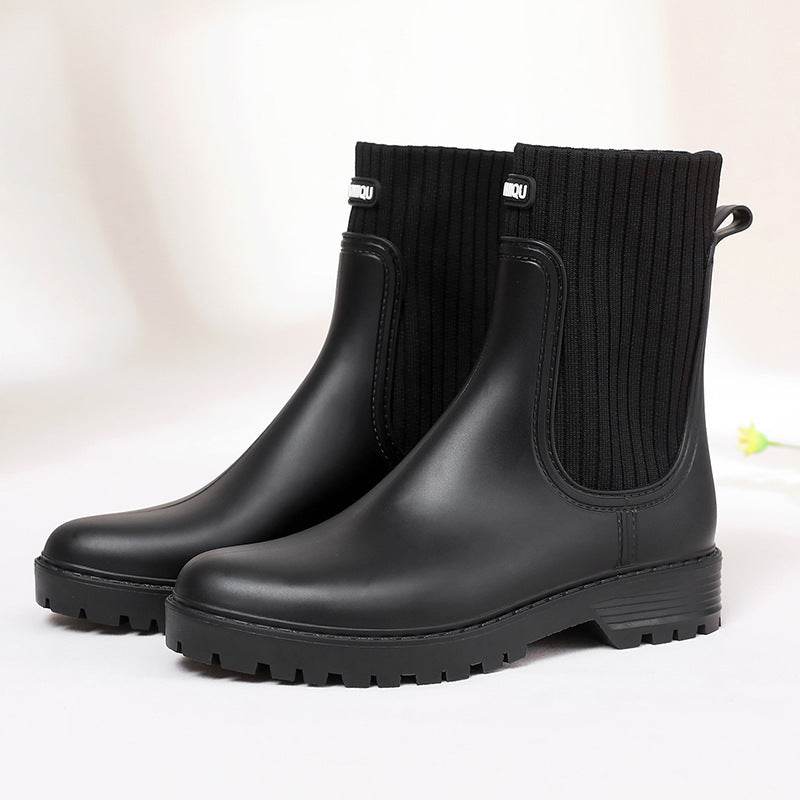 Women's Rain Waterproof Rain Anti-slip Rain Boots - Mubimart