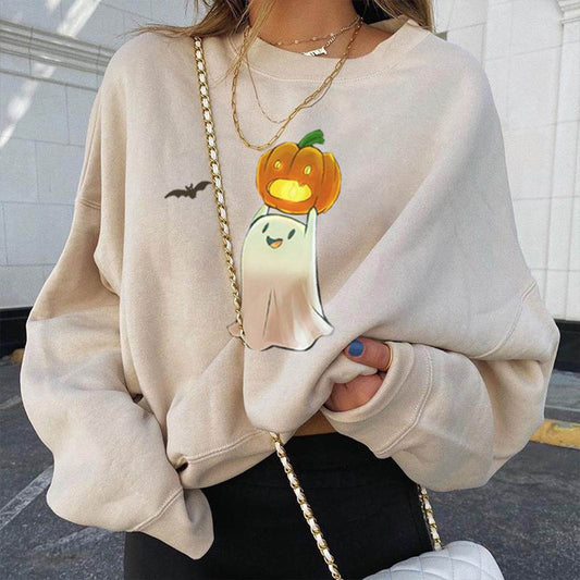 Loose plus size pullover round neck student sweater - Mubimart