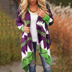 Geometric print plus size sweater